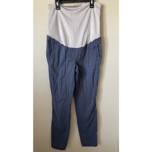 LOFT Blue Gray Over The Belly Panel Tapered Leg Maternity Pants Size 8M